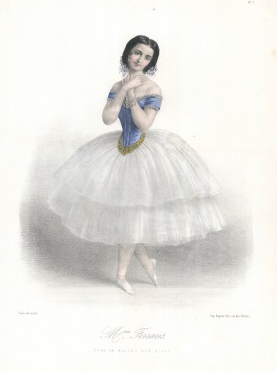 Italian ballet dancer Amalia Ferraris in the Ballet des Elfes at the Paris Opera, c1860 by Marie Alexandre (after) Alophe