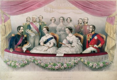 Hail Happy Union, the State visit to the Royal Italian Opera by Queen Victoria, Prince Albert and the Emperor and the Empress of France, 1855 by Marie Alexandre Alophe