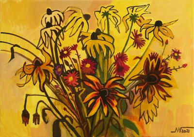 Golden Autumn Blooms by Marina Gorkaeva