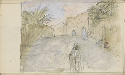 Street with Figures in Biskra by Marius Bauer