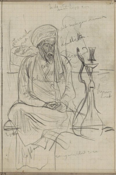 Seated Man with Water Pipe by Marius Bauer