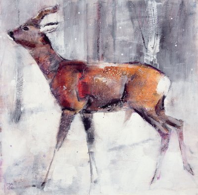 Buck in the snow by Mark Adlington
