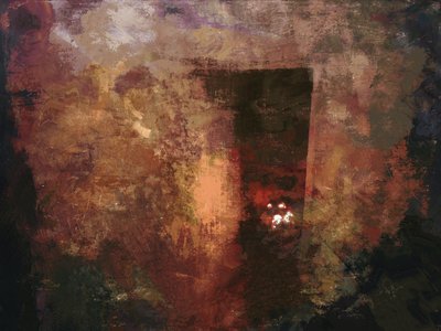 Irish Cottage Series - Front Door/Pink Wall with Turf Fire by Mark Gordon