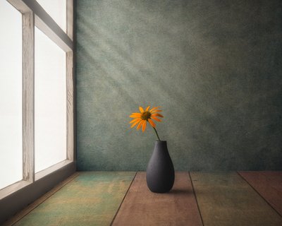 Golden Flower Still Life by Marko Klavs