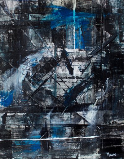 Dynamic Blue Strokes by Marloes Aerts