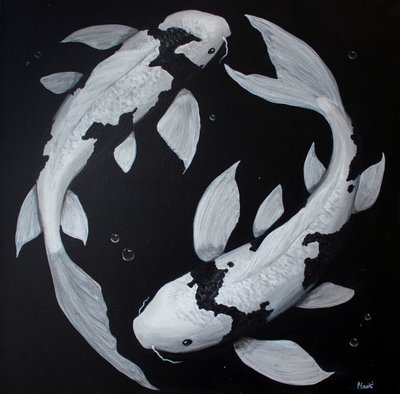 Yin Yang Koi Fish by Marloes Aerts