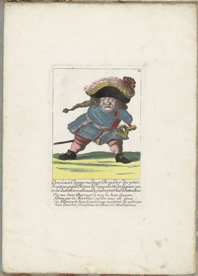 The French Dwarf Don Luis Champ-merdant, ca. 1710 by Martin Engelbrecht (attributed to)