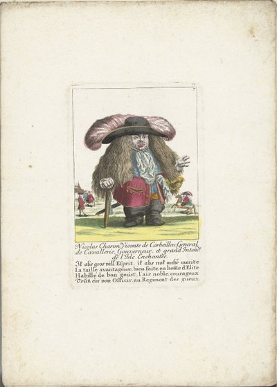 The Dwarf Nicolas Charon as a General of the Cavalry, ca. 1710 by Martin Engelbrecht (attributed to)