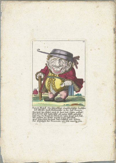Caricature of Nutsch-Moloff by Martin Engelbrecht (attributed to)