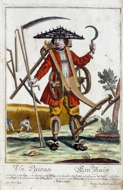 A Peasant (Engraving) by Martin Engelbrecht
