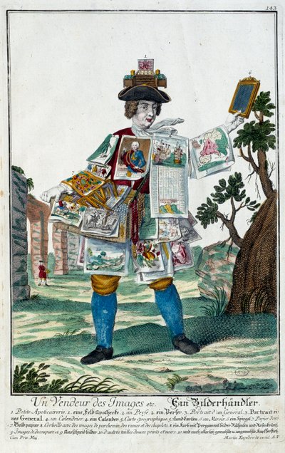 An Image Seller (Engraving) by Martin Engelbrecht