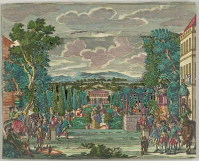 Paper Theater or Diorama of an Italianate Villa and Garden by Martin Engelbrecht