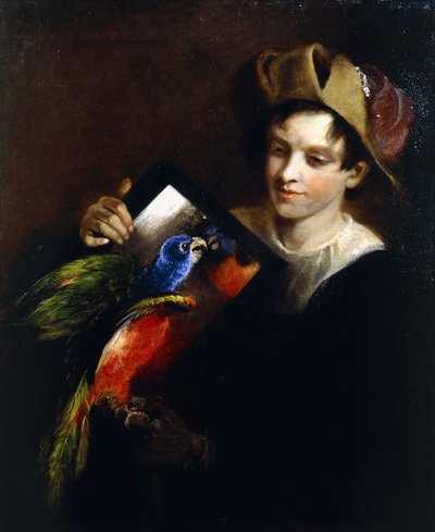 A Boy with a Parrot by Martin Ferdinand Quadal