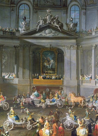 A Cavalcade in the Winter Riding School of the Vienna Hof (detail) by Martin II Mytens or Meytens