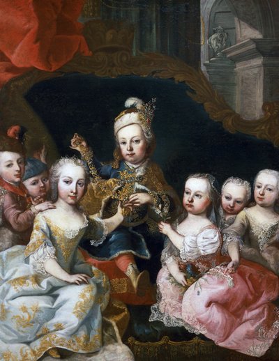 Portrait of Joseph II as child with his brothers by Martin II Mytens or Meytens