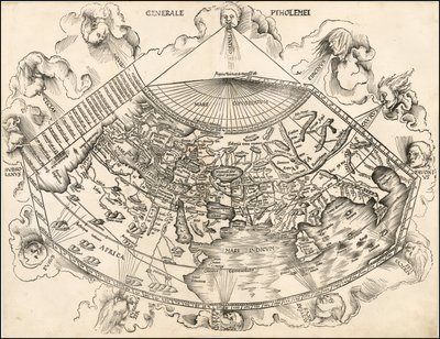 1513 Ptolemaic World Map by Martin Waldseemüller by Martin Waldseemuller