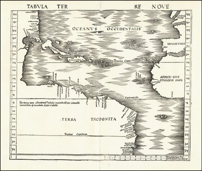 1513 Tabula Terre Nove by Martin Waldseemuller