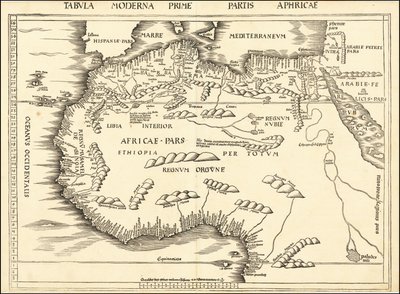 1513 Map of North Africa by Martin Waldseemuller