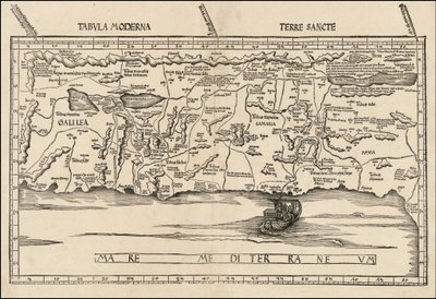1513 Map of Palestine by Martin Waldseemüller by Martin Waldseemuller