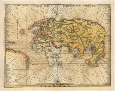 1513 Map of the World by Martin Waldseemüller by Martin Waldseemuller