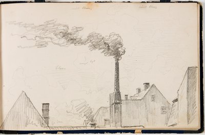 Cityscape with Smoking Chimney by Martinus Rørbye