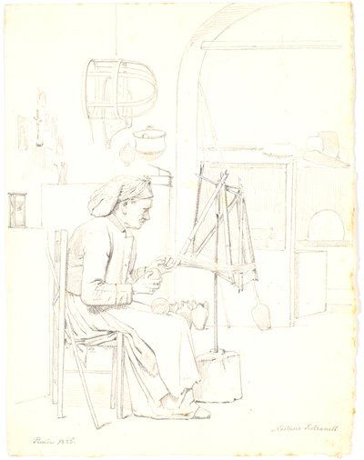 Old Woman Winding Yarn by Martinus Rørbye