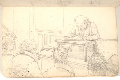 Interior from the Academy with Reader and Audience by Martinus Rørbye
