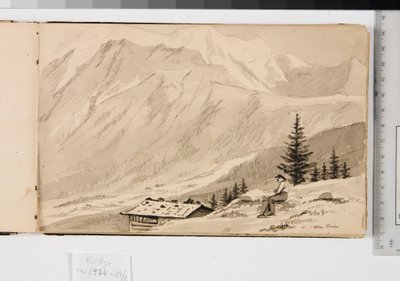 Landscape at Chamonix, France. In the Foreground a Lake by Martinus Rørbye
