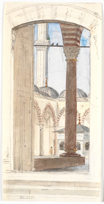 Part of the Süleymaniye Mosque by Martinus Rørbye