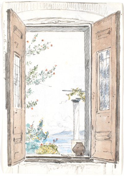 View Through a Window on Procida by Martinus Rørbye