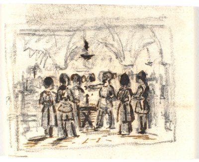 Composition Draft with a Medieval (?) Scene by Martinus Rørbye