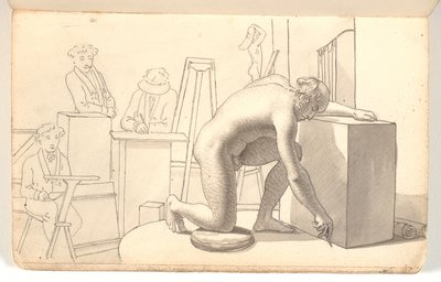 Artists Drawing from Model by Martinus Rørbye