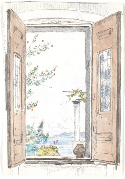 View Through a Window on Procida by Martinus Rørbye