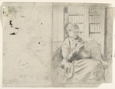 Knitting in the Library by Mary Cassatt