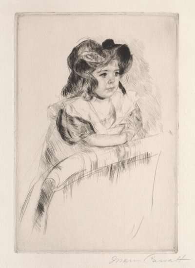 Margot, Resting Arms on Back of Armchair by Mary Cassatt