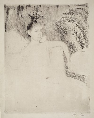 Mimi Holding a Japanese Fan by Mary Cassatt