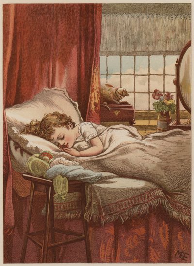 Child asleep in bed by Mary Ellen Edwards