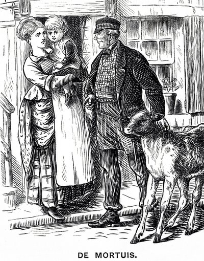 Illustration of a Little Girl Being Looked After by Her Aunts and Uncle for an Afternoon by Mary Ellen Edwards