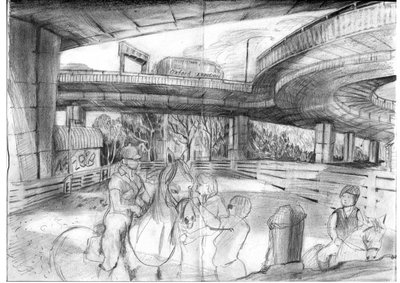 Horseriding under the Westway by Mary Kuper