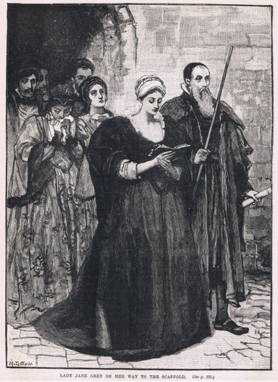 Lady Jane Grey on her way to the scaffold 1554 by Mary L. Gow