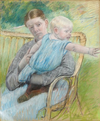 Mathilde Holding Baby by Mary Stevenson Cassatt
