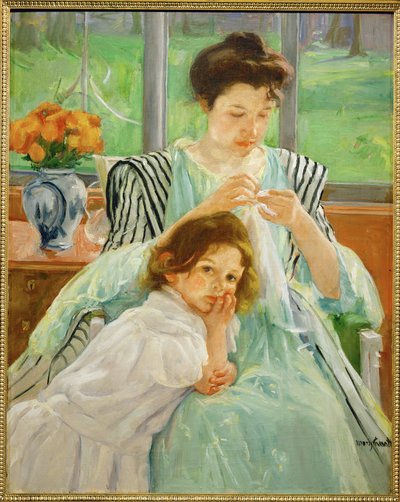 Young Mother Sewing by Mary Stevenson Cassatt