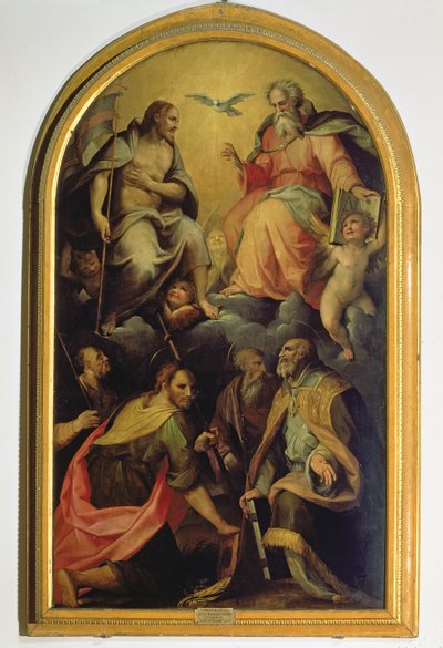 The Holy Trinity with Saints by Maso da San Friano