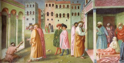 Healing of the Cripple and Raising of Tabitha by Masolino da Panicale