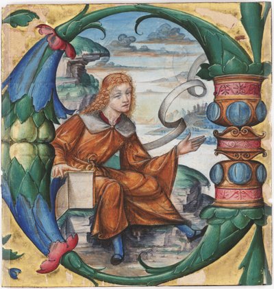 Gradual, Cutting with an Historiated Initial C of St. John the Baptist, from an Antiphonary, Milan, 1515 (Recto) by Master B. F. 16th century Master B. F. 16th century