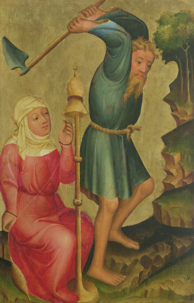 Adam and Eve at Work (detail) by Master Bertram of Minden