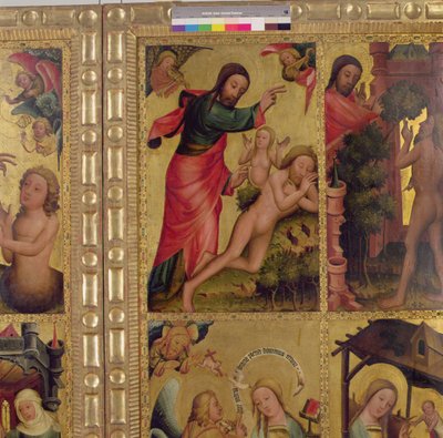 The Creation of Eve, a panel from the Grabower Altar, the High Altar of St. Petri in Hamburg by Master Bertram of Minden