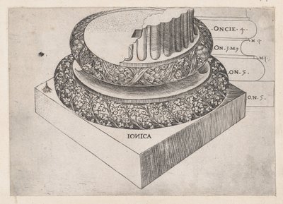 Speculum Romanae Magnificentiae: Ionic Base by Master GA