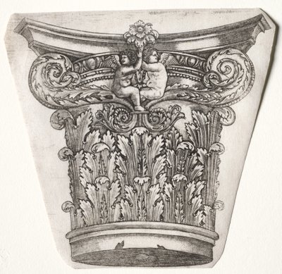Base and Capital with Putti by Master G. A. with the man