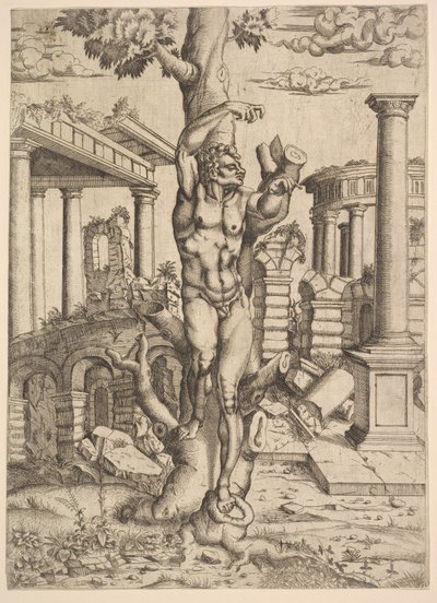 Man Against a Tree, ca. 1543-44 by Master IQV
